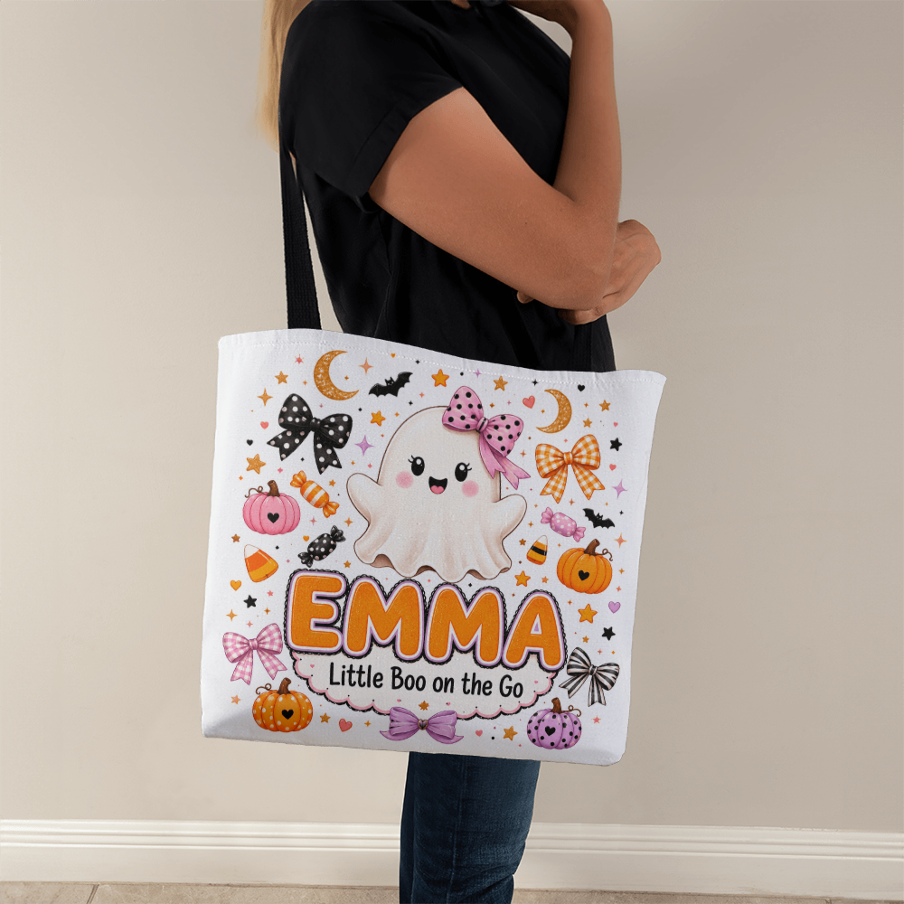 Personalized Little Boo on the Go Halloween Tote Bag