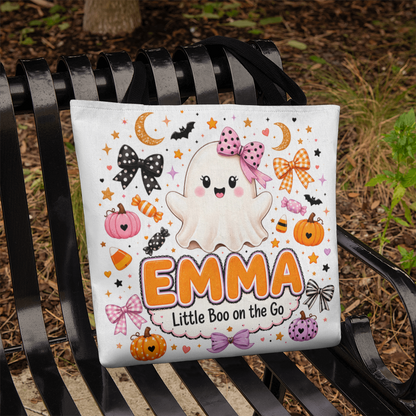 Personalized Little Boo on the Go Halloween Tote Bag