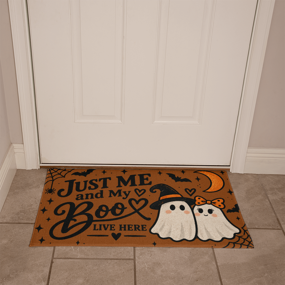 Just Me and My Boo live here– Cute Ghost  Halloween  Doormat