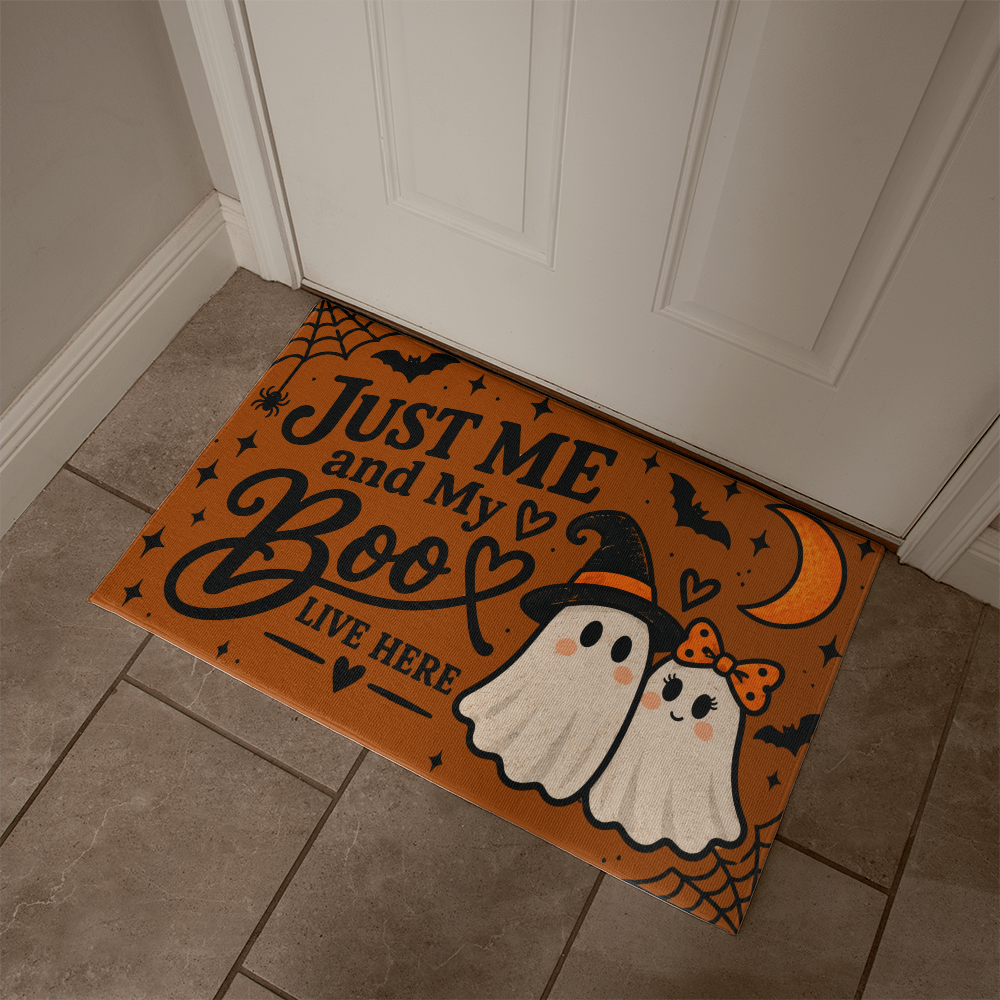 Just Me and My Boo live here– Cute Ghost  Halloween  Doormat
