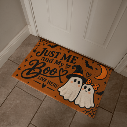 Just Me and My Boo live here– Cute Ghost  Halloween  Doormat