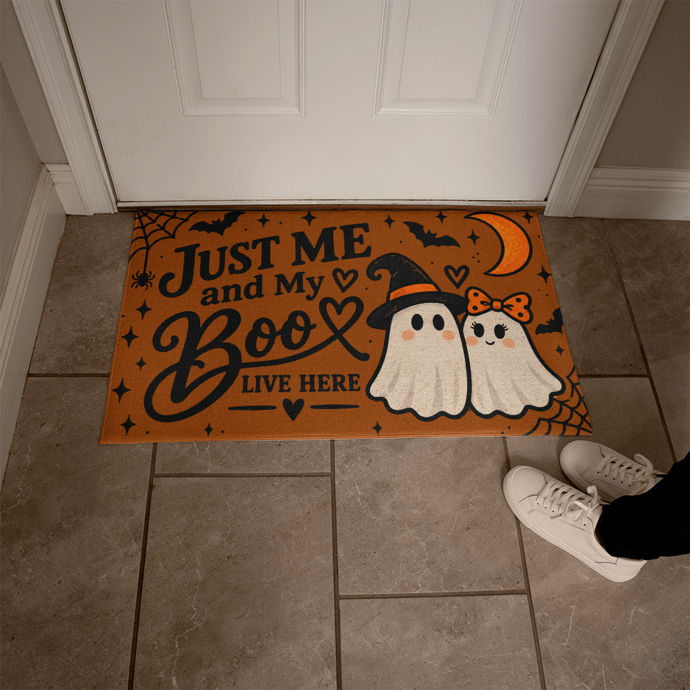 Just Me and My Boo live here– Cute Ghost  Halloween  Doormat