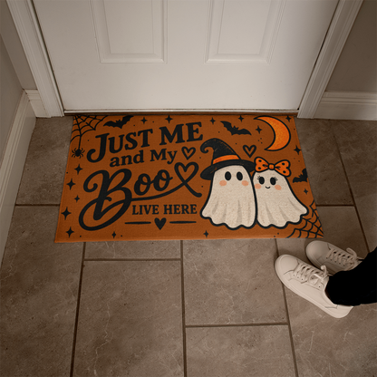Just Me and My Boo live here– Cute Ghost  Halloween  Doormat