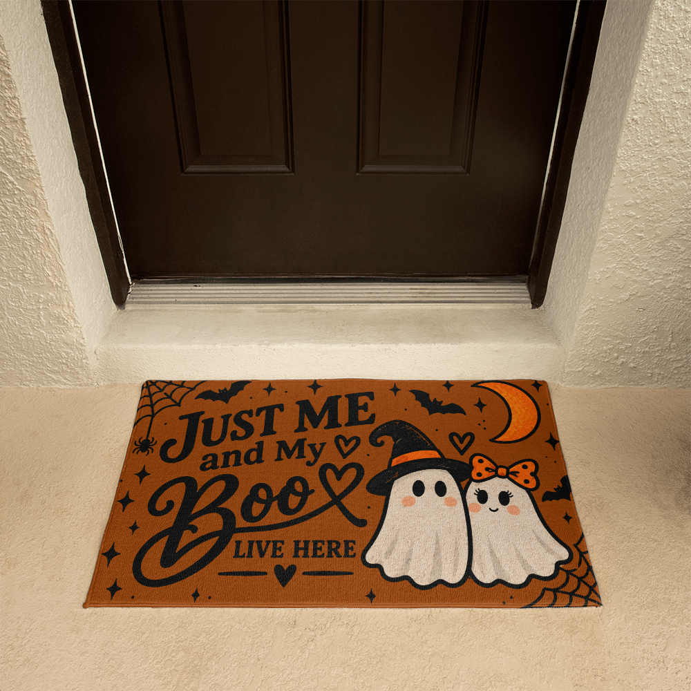 Just Me and My Boo live here– Cute Ghost  Halloween  Doormat