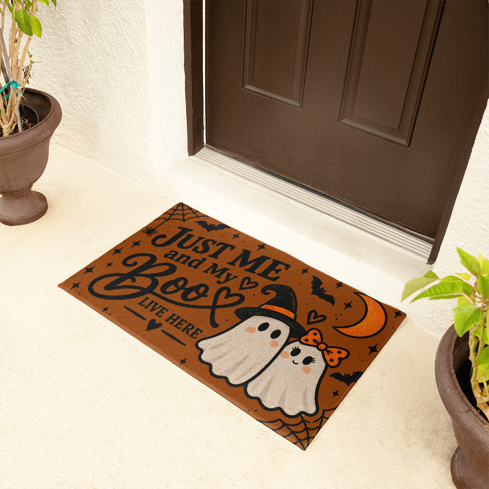 Just Me and My Boo live here– Cute Ghost  Halloween  Doormat