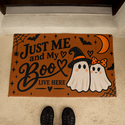 Just Me and My Boo live here– Cute Ghost  Halloween  Doormat