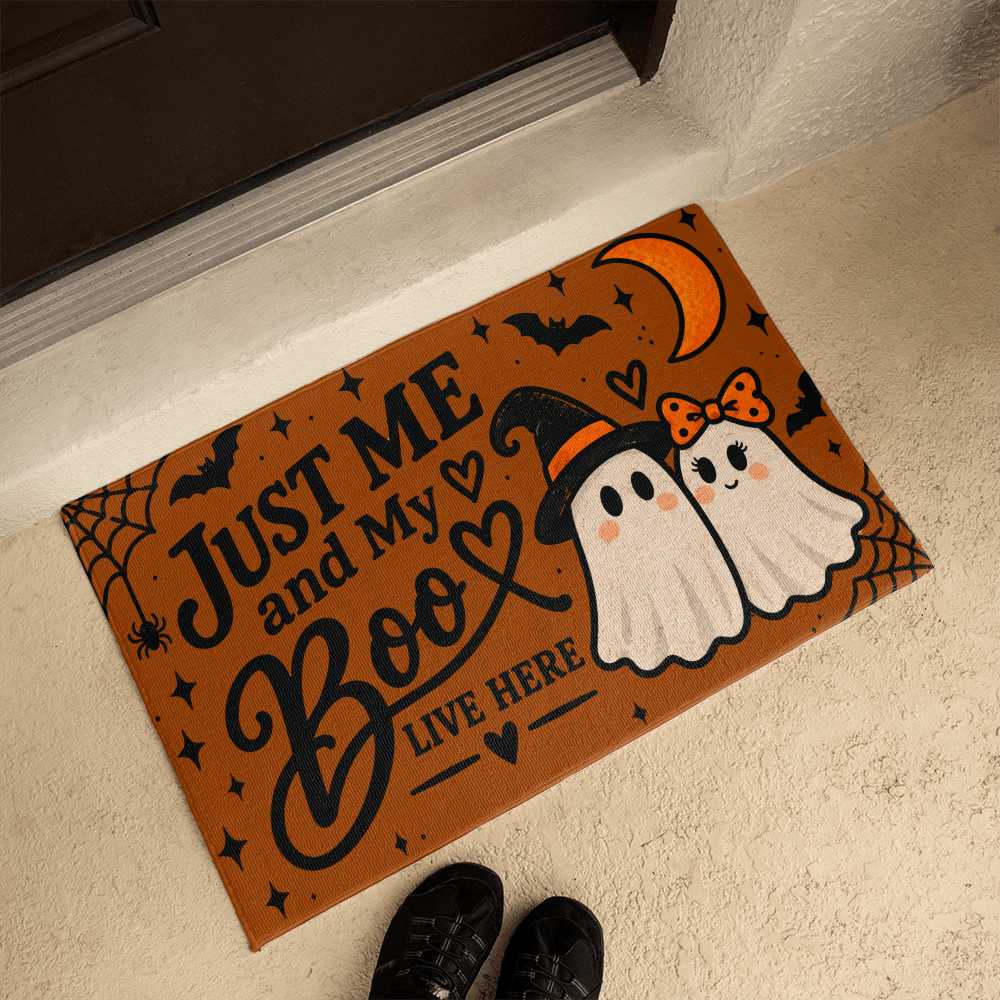 Just Me and My Boo live here– Cute Ghost  Halloween  Doormat