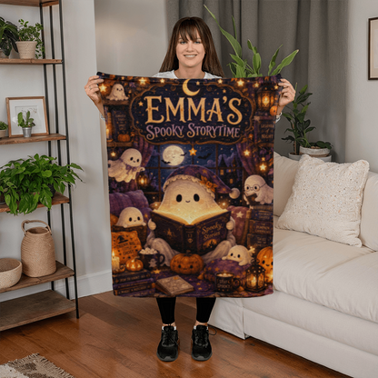 Personalized Spooky Storytime Halloween Keepsake Blanket