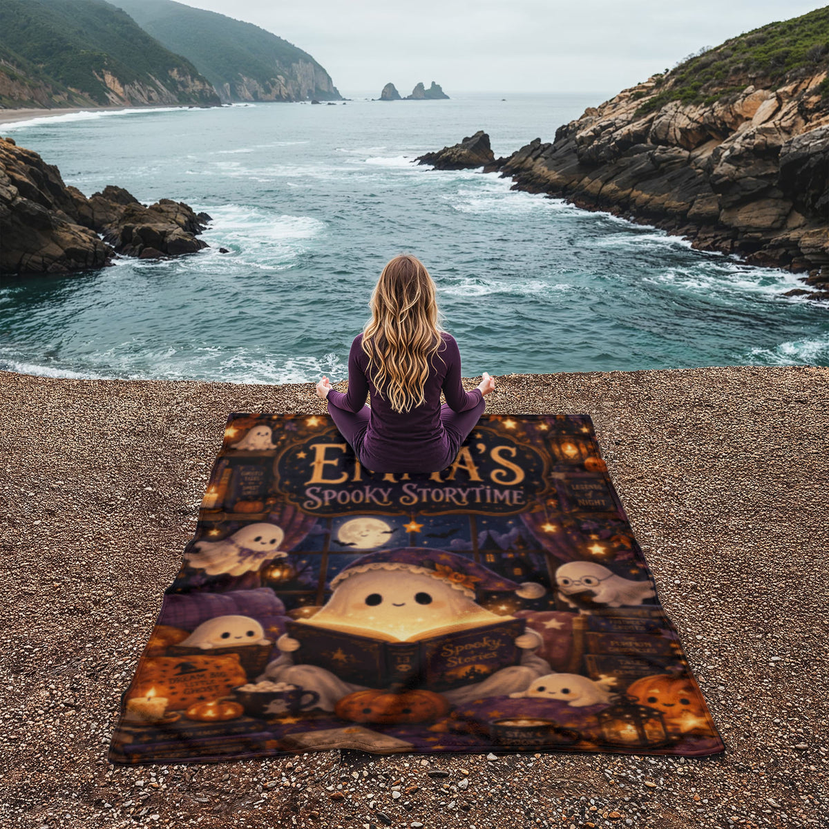 Personalized Spooky Storytime Halloween Keepsake Blanket