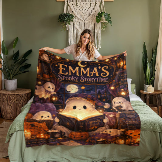 Personalized Spooky Storytime Halloween Keepsake Blanket