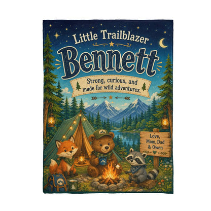Little Trailblazer Personalized Woodland Adventure Blanket for Boys