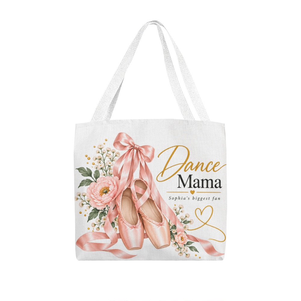 Personalized Dance Mama Tote Bag – Custom Child's Name Dance Mom Gift