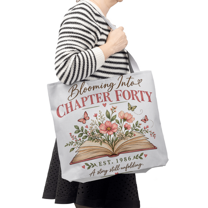 Personalized Blooming Into Chapter Tote Bag – Custom Chapter & Year Birthday Gift