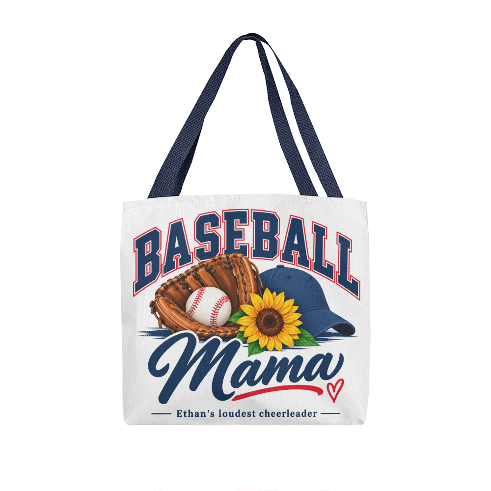 Personalized Baseball Mama Tote Bag – Custom Kids Name Baseball Mom Gift