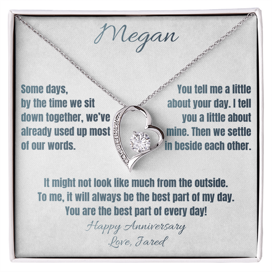 Best Part of Every Day Anniversary Necklace for Her – Personalized Forever Love Heart