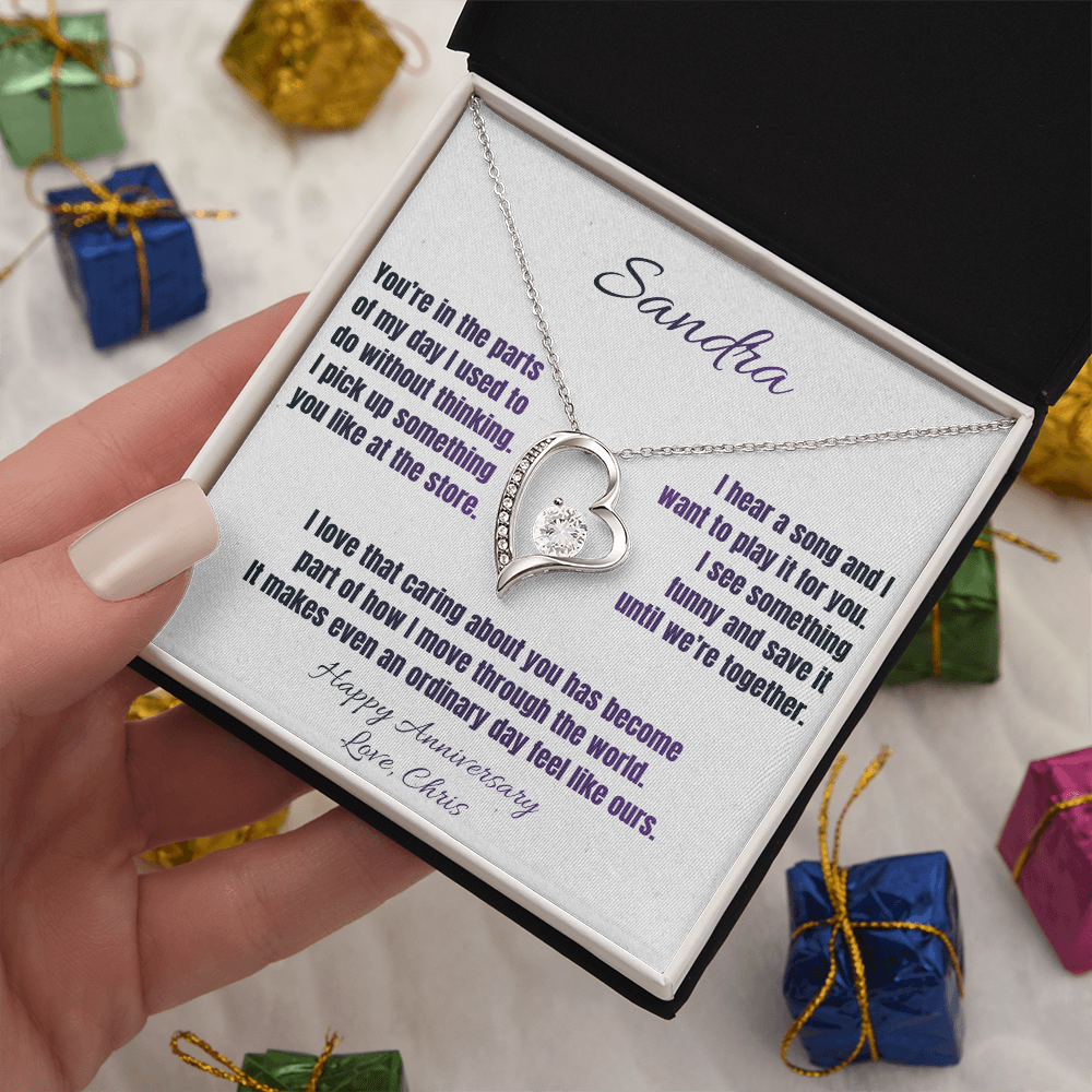 The Little Things Anniversary Necklace for Her – Personalized Forever Love Heart