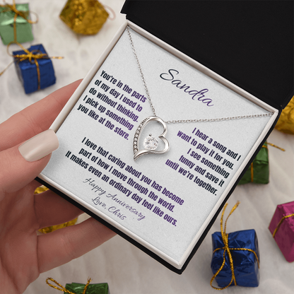The Little Things Anniversary Necklace for Her – Personalized Forever Love Heart