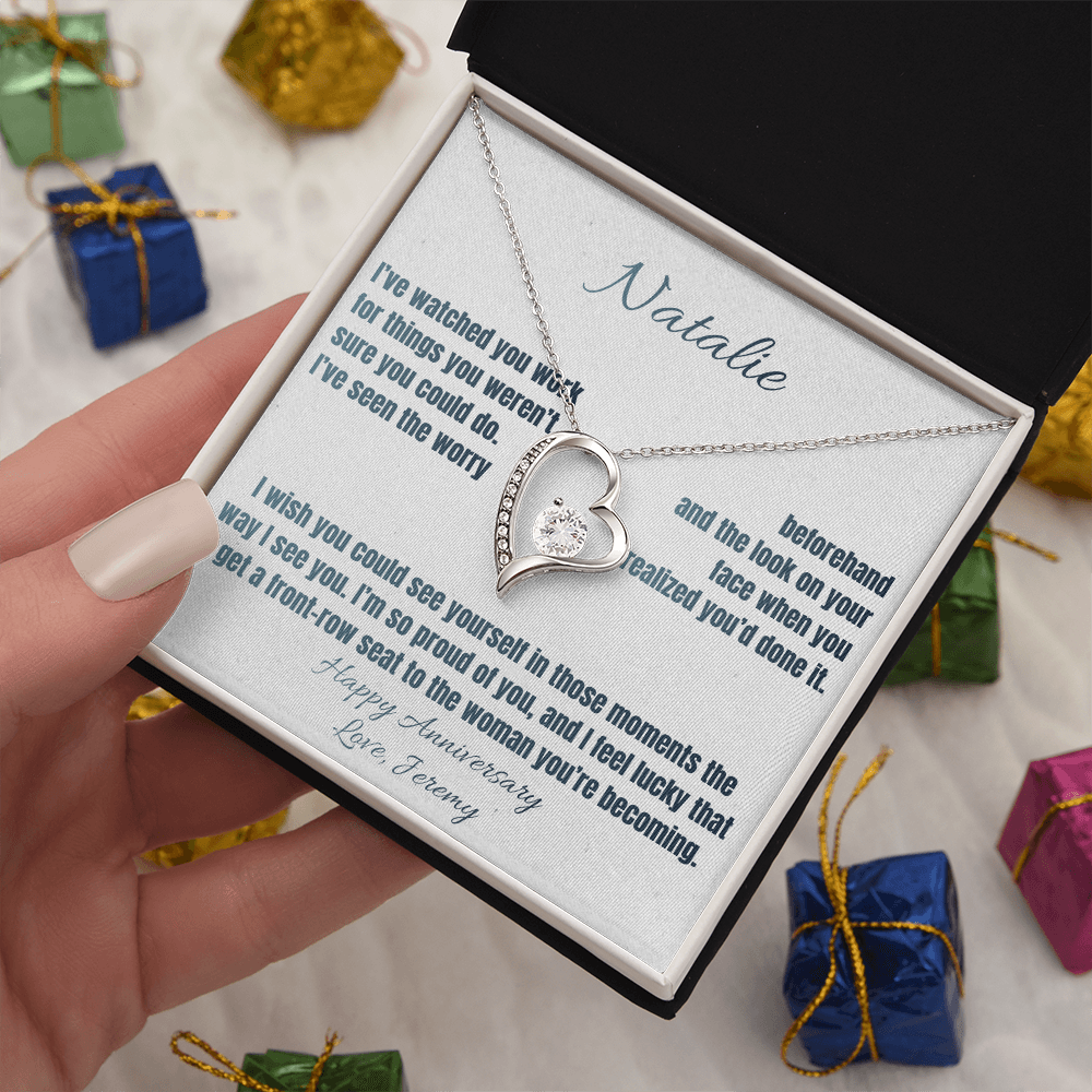 So Proud of You Anniversary Necklace for Her – Personalized Forever Love Heart