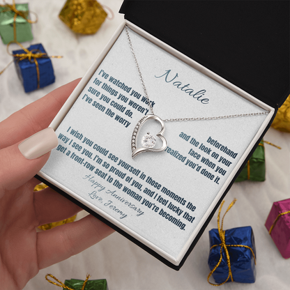 So Proud of You Anniversary Necklace for Her – Personalized Forever Love Heart