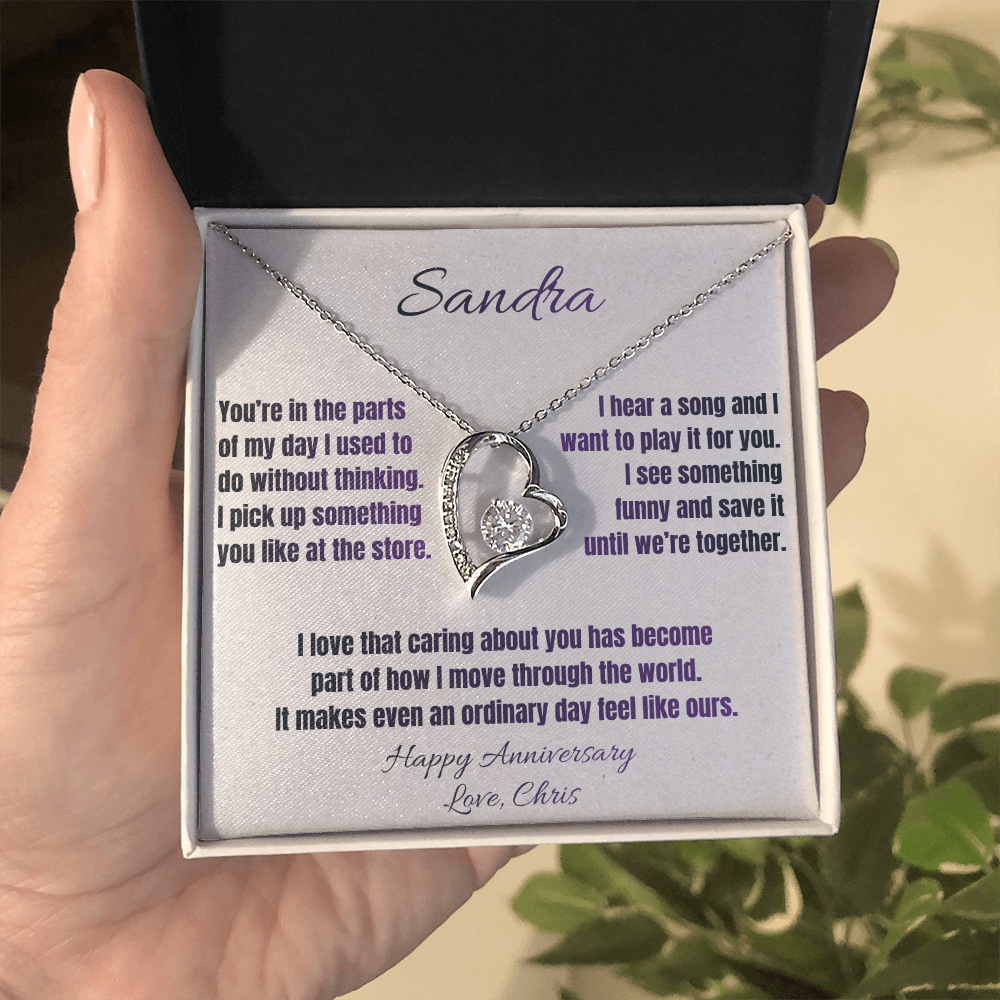 The Little Things Anniversary Necklace for Her – Personalized Forever Love Heart