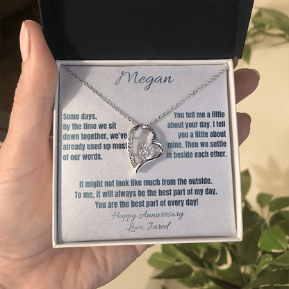 Best Part of Every Day Anniversary Necklace for Her – Personalized Forever Love Heart