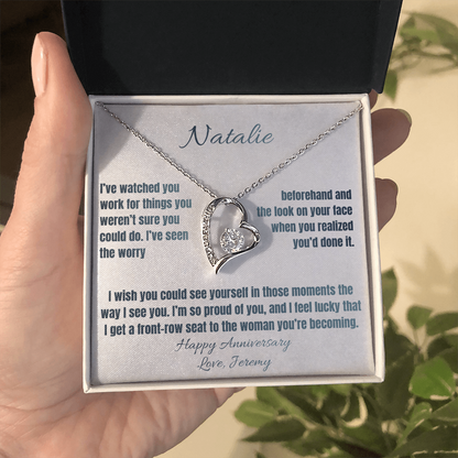 So Proud of You Anniversary Necklace for Her – Personalized Forever Love Heart