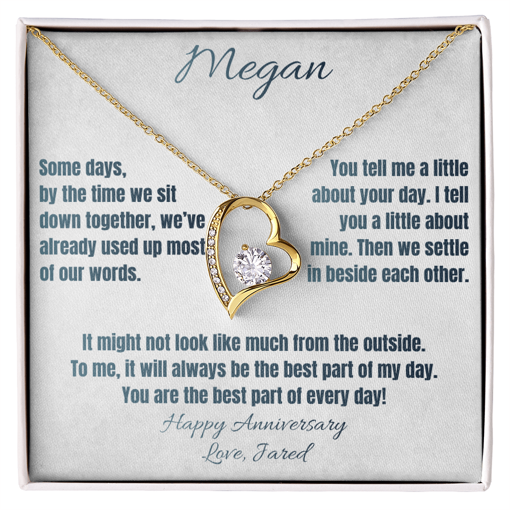 Best Part of Every Day Anniversary Necklace for Her – Personalized Forever Love Heart