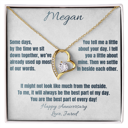 Best Part of Every Day Anniversary Necklace for Her – Personalized Forever Love Heart