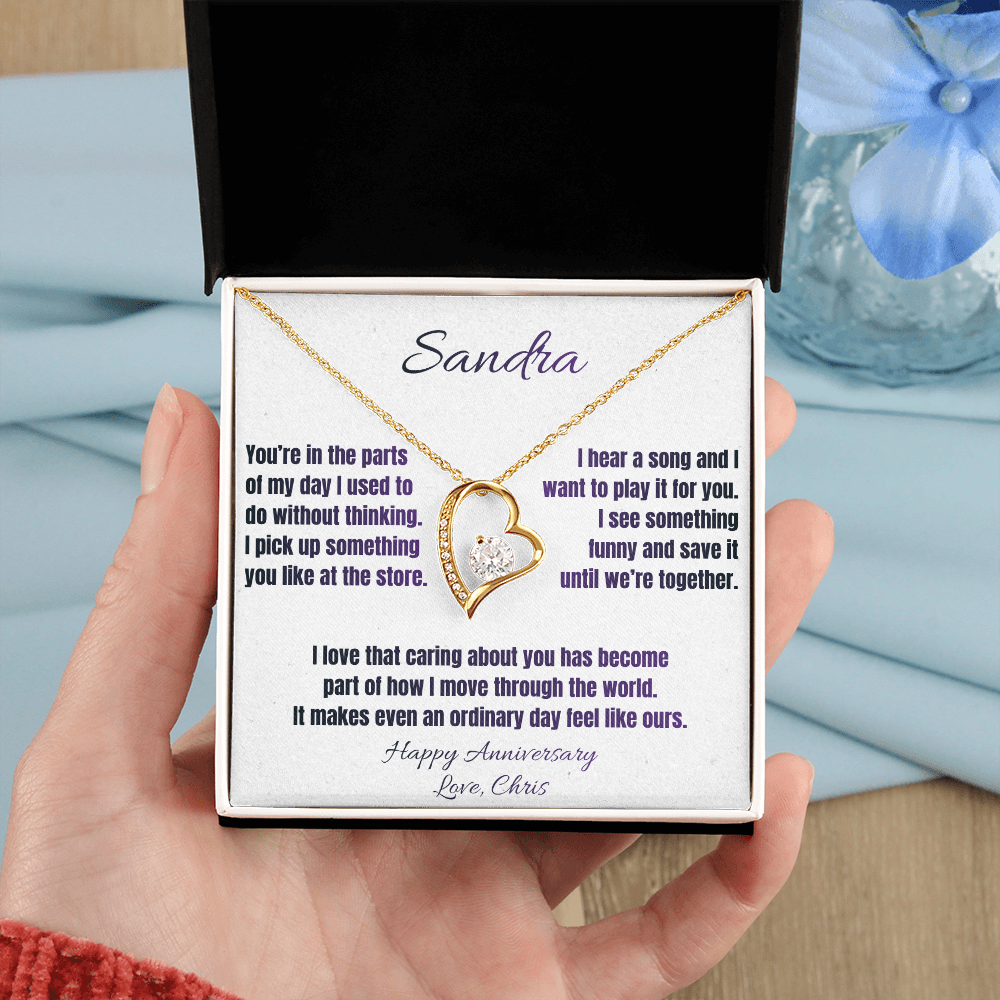 The Little Things Anniversary Necklace for Her – Personalized Forever Love Heart