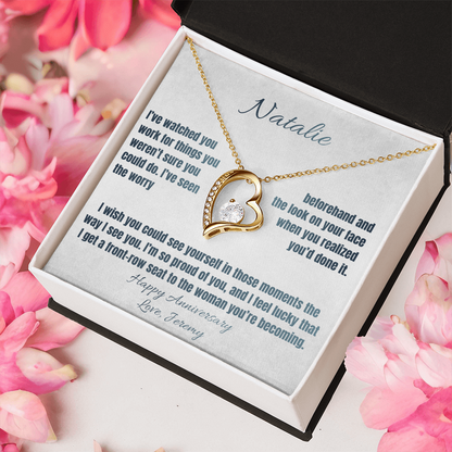 So Proud of You Anniversary Necklace for Her – Personalized Forever Love Heart