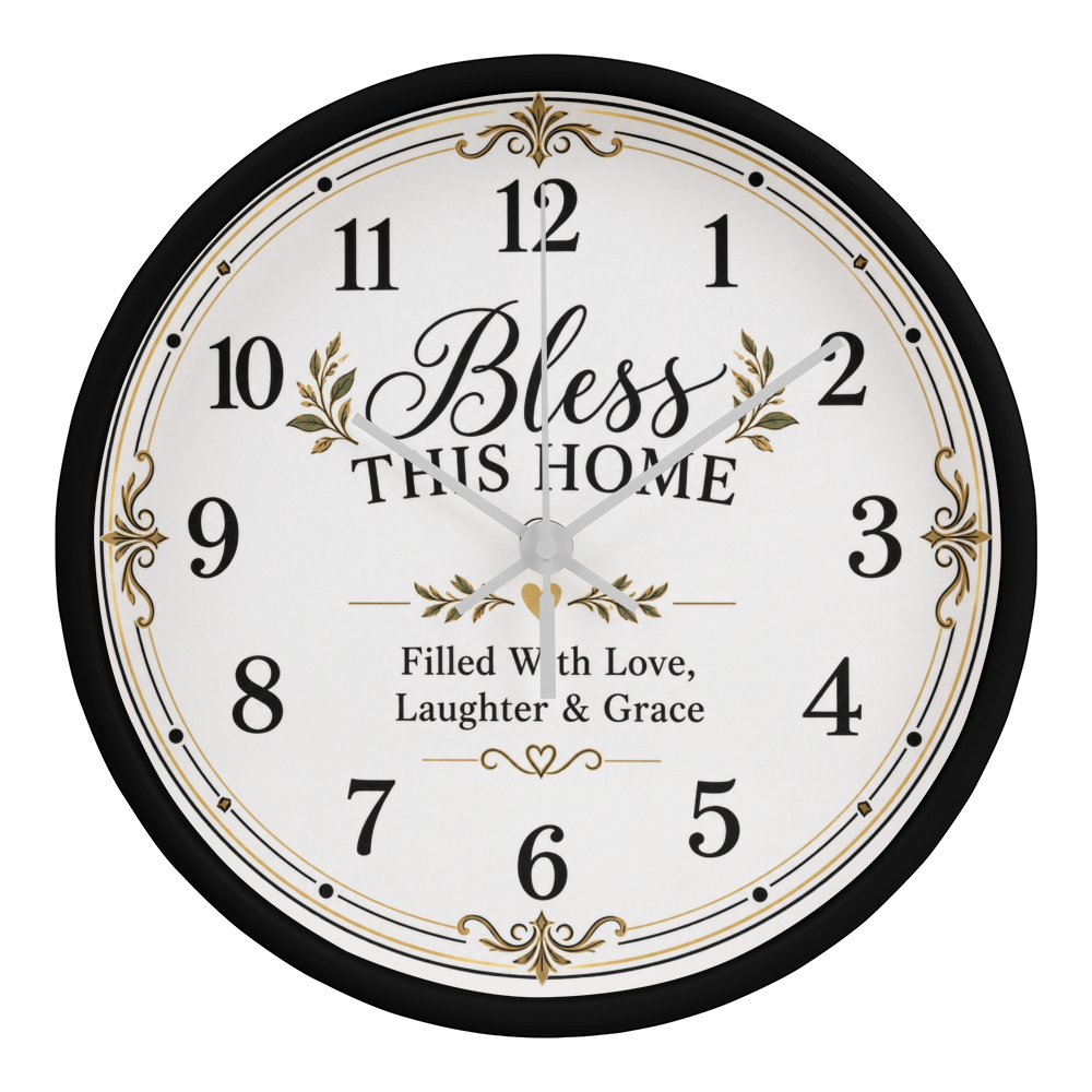 Bless This Home Wall Clock – Love, Laughter & Grace