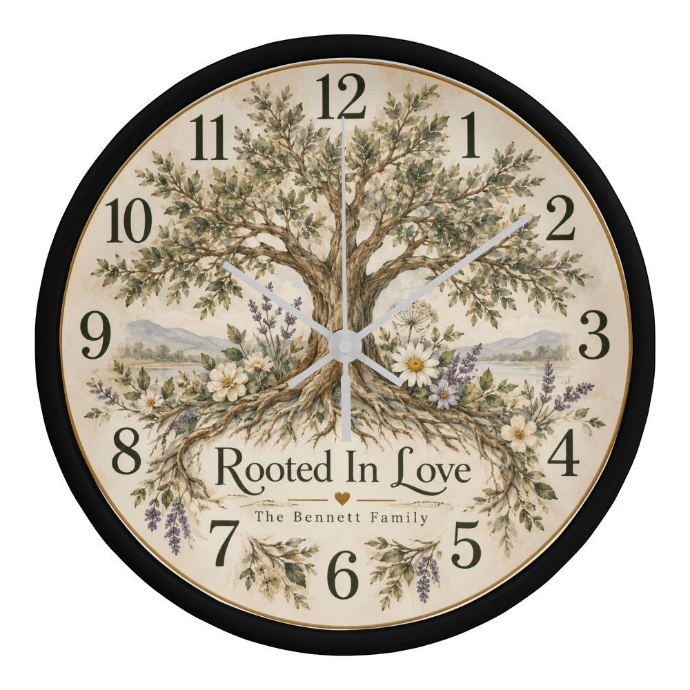 Rooted in Love – Personalized Family Tree Wall Clock