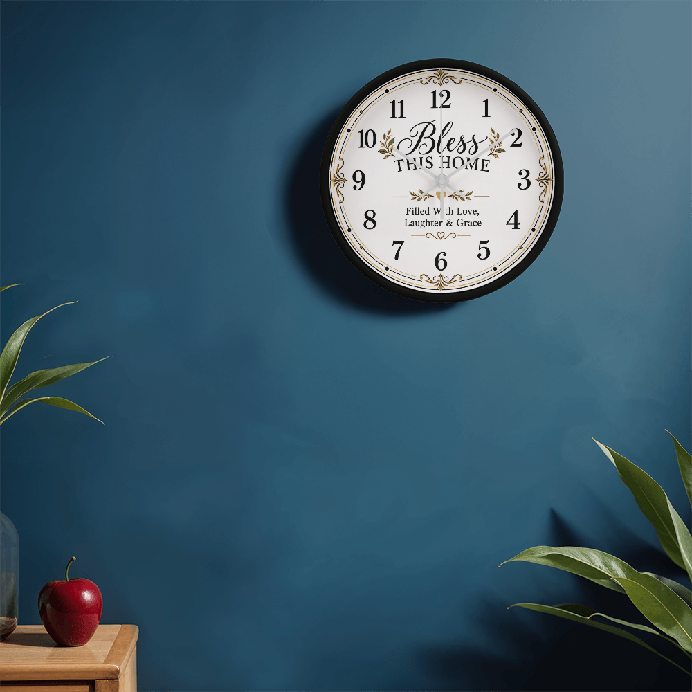 Bless This Home Wall Clock – Love, Laughter & Grace
