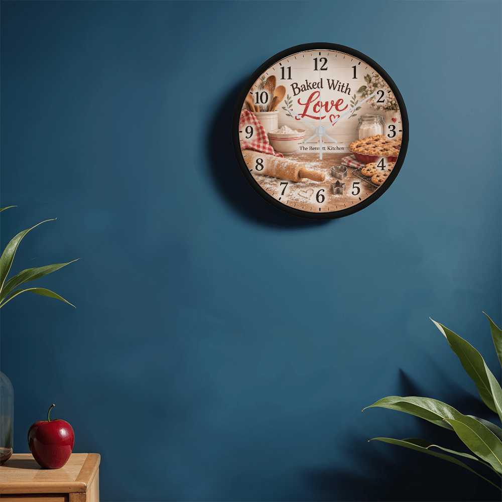 Baked With Love – Personalized Kitchen Wall Clock