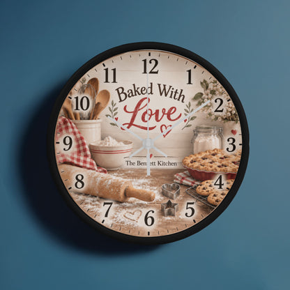 Baked With Love – Personalized Kitchen Wall Clock