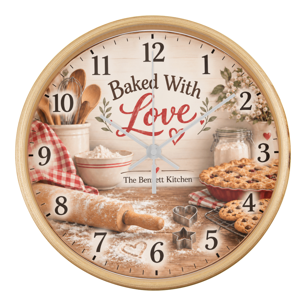 Baked With Love – Personalized Kitchen Wall Clock