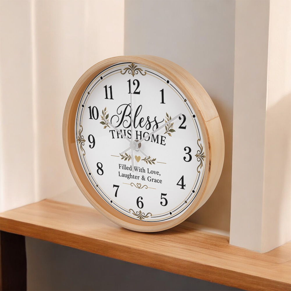 Bless This Home Wall Clock – Love, Laughter & Grace