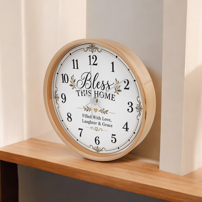Bless This Home Wall Clock – Love, Laughter & Grace