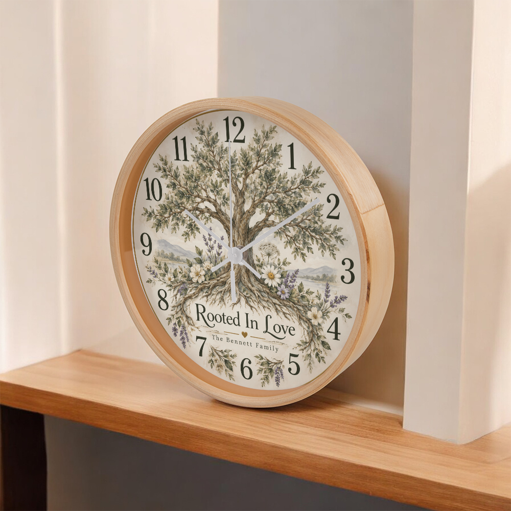 Rooted in Love – Personalized Family Tree Wall Clock