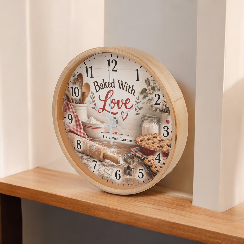 Baked With Love – Personalized Kitchen Wall Clock