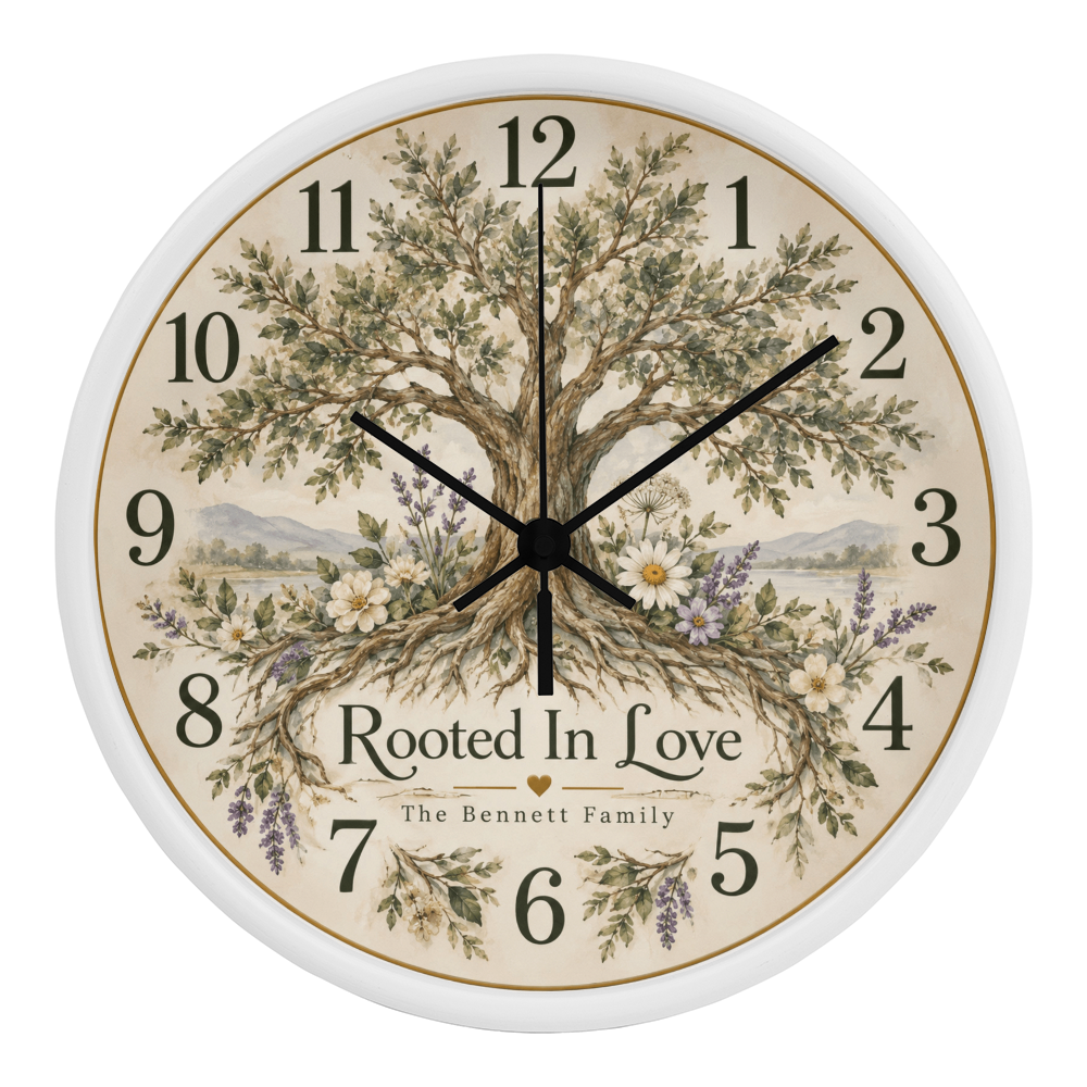 Rooted in Love – Personalized Family Tree Wall Clock