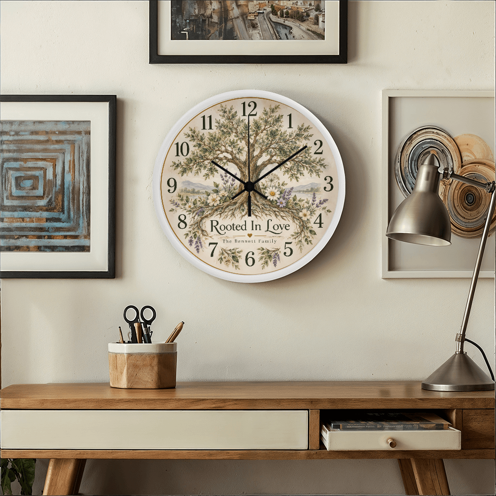 Rooted in Love – Personalized Family Tree Wall Clock