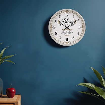 Bless This Home Wall Clock – Love, Laughter & Grace