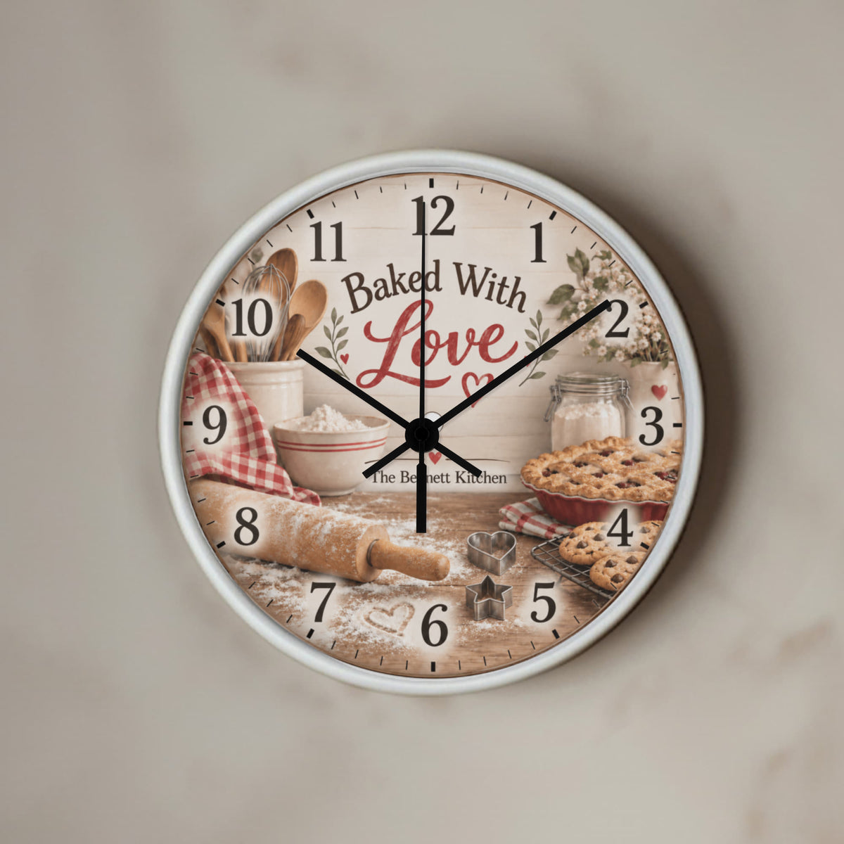 Baked With Love – Personalized Kitchen Wall Clock