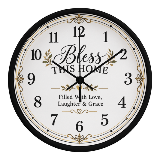 Bless This Home Wall Clock – Love, Laughter & Grace