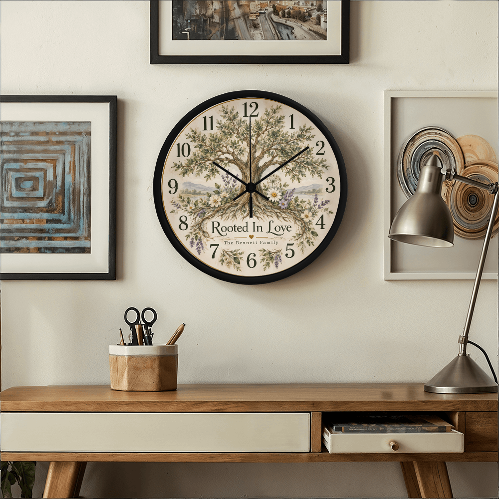 Rooted in Love – Personalized Family Tree Wall Clock
