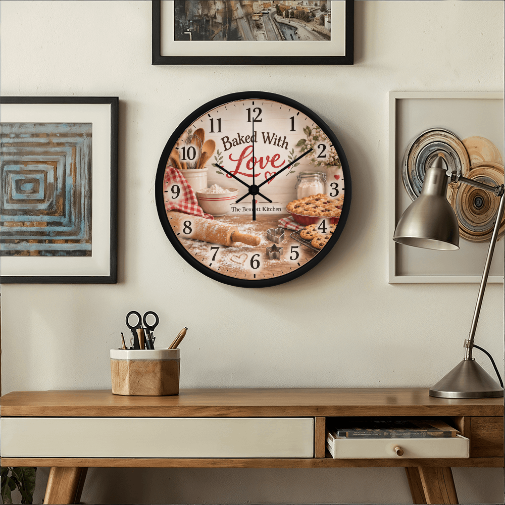 Baked With Love – Personalized Kitchen Wall Clock