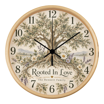 Rooted in Love – Personalized Family Tree Wall Clock