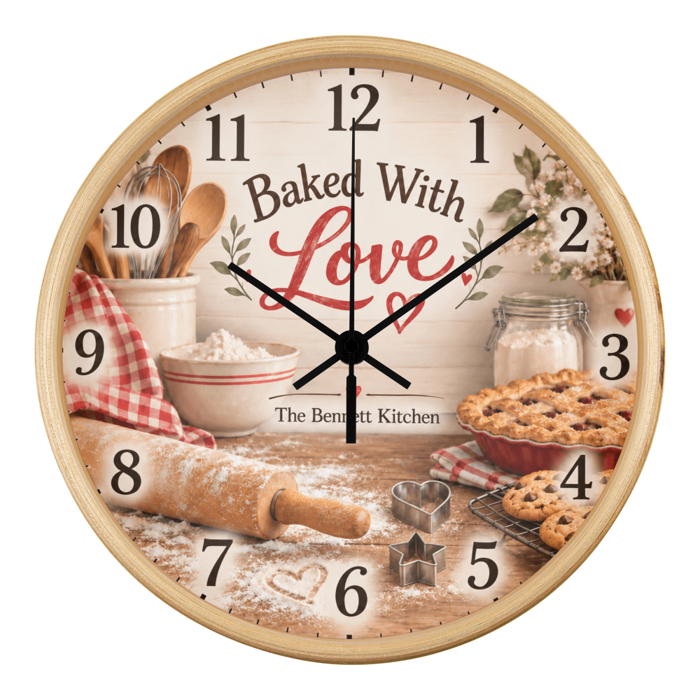 Baked With Love – Personalized Kitchen Wall Clock