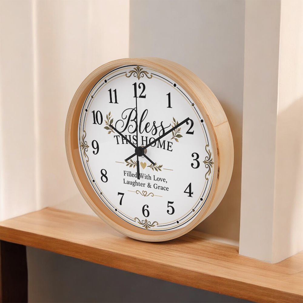 Bless This Home Wall Clock – Love, Laughter & Grace